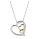 Gabriel Fashion Silver / 18 Karat Two-Tone Eternal Love Heart Necklace NK2763MYJJJ