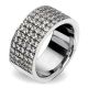 Kretchmer Platinum Five Row Band with Pave Diamonds Tension Set