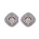 Gabriel Fashion 14 Karat Two-Tone Clustered Diamonds Stud Earrings EG12647T44JJ