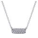 Gabriel Fashion14K White Gold Pave Diamond Bar Necklace NK4943W45JJ