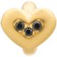 Endless Jewelry Black Triple Love Gold Plated Charm 51305-2