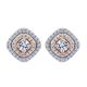Gabriel Fashion 14 Karat Two-Tone Clustered Diamonds Stud Earrings EG12646T44JJ