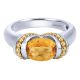 Gabriel Fashion Silver / 18 Karat Two-Tone Color Solitaire Ladies' Ring LR6149MYJCT