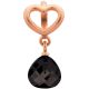 Endless Jewelry Black Heart Grip Drop Rose Gold Plated Charm 63302-2