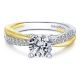 Gabriel 14k White/Yellow Round Diamond Engagement Ring ER10300M44JJ