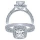 Taryn 14k White Gold Cushion Cut Halo Engagement Ring TE10501W44JJ 