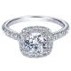 Gabriel 14 Karat Round Halo Engagement Ring ER10698W44JJ