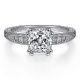 Gabriel 14 Karat Cushion Cut Diamond Engagement Ring ER11827C6W44JJ