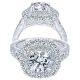 Taryn 18K White Gold Round Double Halo Engagement Ring TE11984R6W83JJ