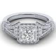 Gabriel 14 Karat Princess Cut Halo Engagement Ring ER12633S3W44JJ