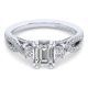 Gabriel 14 Karat White Gold Emerald Cut Diamond Engagement Ring ER12663E3W44JJ
