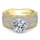 Gabriel 14k White/Yellow Round Diamond Engagement Ring ER14071R6M44JJ