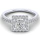 Gabriel 14 Karat Princess Cut Halo Engagement Ring ER14104W44JJ