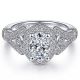 Gabriel 14 Karat Oval Halo Engagement Ring ER14306W44JJ