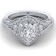 Gabriel 14 Karat Pear Shape Halo Engagement Ring ER14307W44JJ