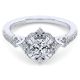 Gabriel 14 Karat Cushion Cut Halo Engagement Ring ER14411C4W44JJ