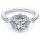 Gabriel 14 Karat Princess Cut Halo Engagement Ring ER14411S4W44JJ
