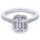Gabriel 14 Karat Emerald Cut Halo Engagement Ring ER14412E4W44JJ
