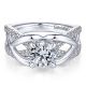 Gabriel 14 Karat Round Diamond Engagement Ring ER14417R4W44JJ