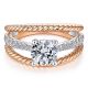 Gabriel 14К White-Rose Gold Round Diamond Engagement Ring ER14423R4T44JJ