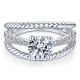 Gabriel 14 Karat Round Diamond Engagement Ring ER14423R4W44JJ