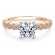 Gabriel 14k Rose/White Round Diamond Engagement Ring ER14429R4T44JJ