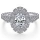 Gabriel 14 Karat Oval Halo Engagement Ring ER14445O4W44JJ