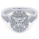 Gabriel 14 Karat Princess Cut Halo Engagement Ring ER14445S4W44JJ
