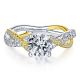 Gabriel 14k White/Yellow Round Diamond Engagement Ring ER14460R4M44JJ