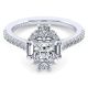 Gabriel 14 Karat Princess Cut Halo Engagement Ring ER14508S4W44JJ