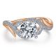 Gabriel 14К White/Rose Gold Round Diamond Engagement Ring ER14510R4T44JJ
