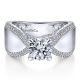 Gabriel 14 Karat Round Diamond Engagement Ring ER14628R4W44JJ