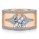 Gabriel 14К White/Rose Gold Round Diamond Engagement Ring ER14633R4T44JJ