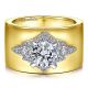 Gabriel 14k White/Yellow Round Diamond Engagement Ring ER14634R4M44JJ
