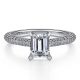 Gabriel 14 Karat White Gold Emerald Cut Diamond Engagement Ring ER14720E4W44JJ