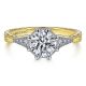 Gabriel 14k White/Yellow Round Diamond Engagement Ring ER14770R4M44JJ