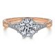 Gabriel 14К White/Rose Gold Round Diamond Engagement Ring ER14770R4T44JJ