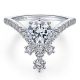 Gabriel 14 Karat V Shape Round Diamond Engagement Ring ER14783R4W44JJ