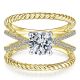 Gabriel 14k White/Yellow Round Diamond Engagement Ring ER14841R4M44JJ