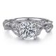 Gabriel 14 Karat Round Diamond Engagement Ring ER15626R4W44JJ