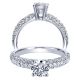 Taryn 14k White Gold Round Straight Engagement Ring TE3905W44JJ 