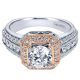 Gabriel 14 Karat Two-Tone Round Halo Engagement Ring ER4007T44JJ