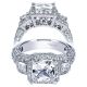 Taryn 14k White Gold Princess Cut 3 Stones Halo Engagement Ring TE4132W44JJ 