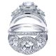 Taryn 14k White Gold Round 3 Stones Halo Engagement Ring TE4256W44JJ 