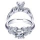 Taryn 14k White Gold Round Twisted Engagement Ring TE5509W44JJ