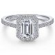 Gabriel 14 Karat Emerald Cut Halo Engagement Ring ER6419E4W44JJ