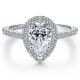 Gabriel 14 Karat Pear Shape Halo Engagement Ring ER6419P4W44JJ