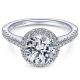 Gabriel 14 Karat Round Halo Engagement Ring ER6420W44JJ