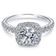 Gabriel 14 Karat Round Halo Engagement Ring ER6872W44JJ