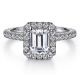 Gabriel 14 Karat White Gold Emerald Cut Diamond Engagement Ring ER7259E4W44JJ